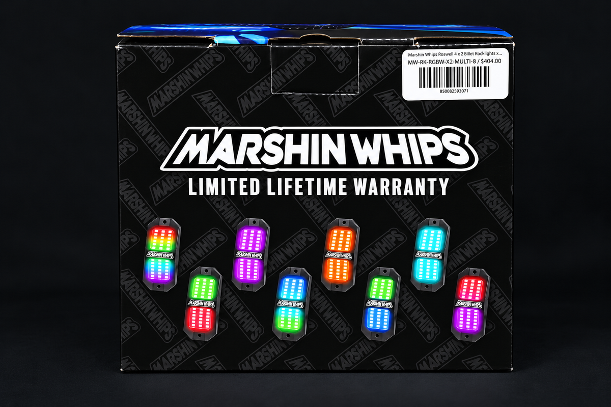 Marshin Whips Rosewell X-2 Billet Rocklights x8 (Kit) - Rock Lights