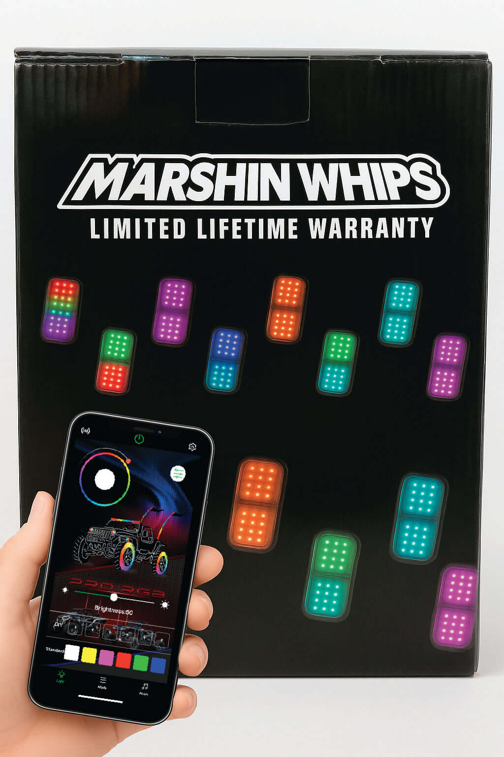 Marshin Whips Rosewell X-2 Billet Rocklights x8 (Kit) - Rock Lights