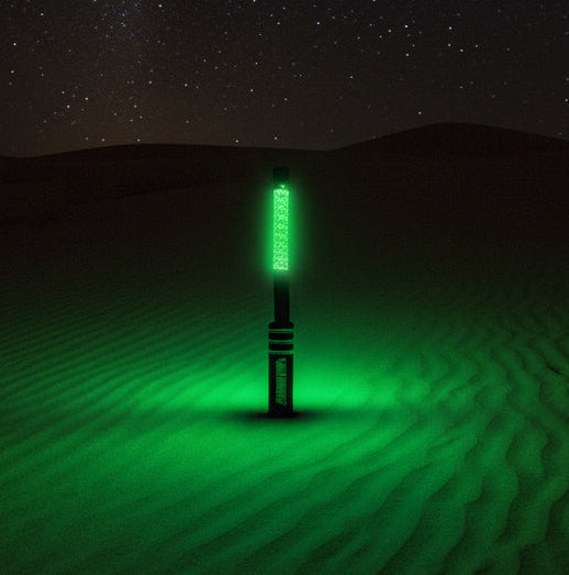 Marshin Whips V2 Black Out LED Whip | Single Stealth Off-Road Light - 1 FT / Green - Whip