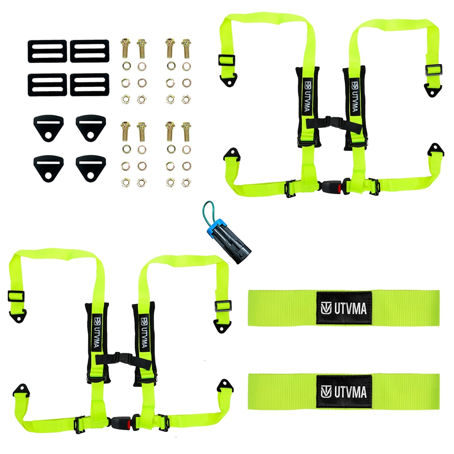 Maverick R Harness Kit (2024+) - 2 Seats / Neon Lime - Harness
