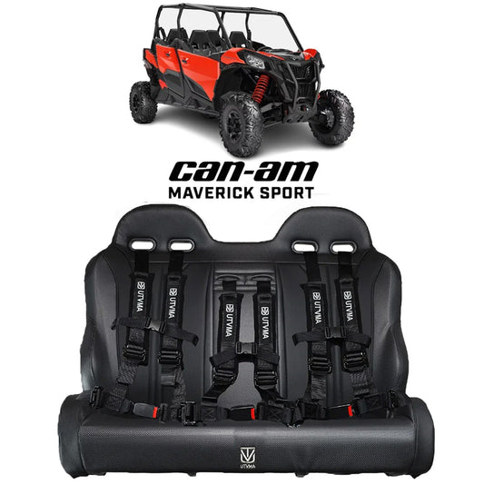 Maverick Sport Max Rear Bench with Harnesses (2019+) - Bench Seat