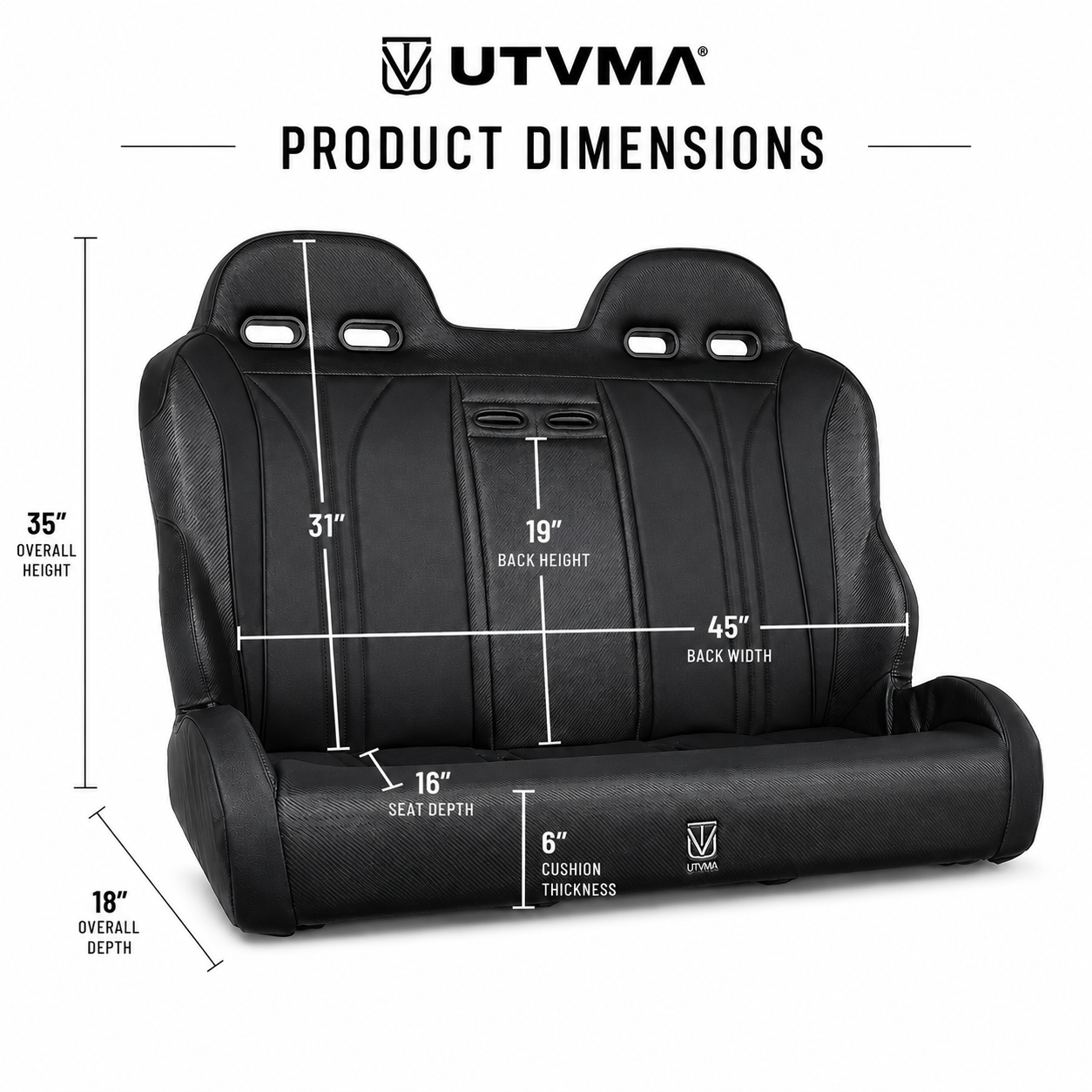 Maverick Sport Max Rear Bench with Harnesses (2019+) - Bench Seat