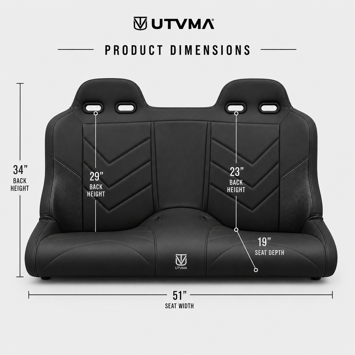Maverick X3 Rear Bench Seat W Harnesses (2017+) - Bench Seat