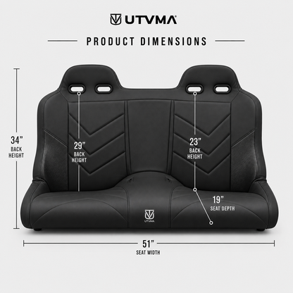 Maverick X3 Rear Bench Seat W Harnesses (2017+) - Bench Seat