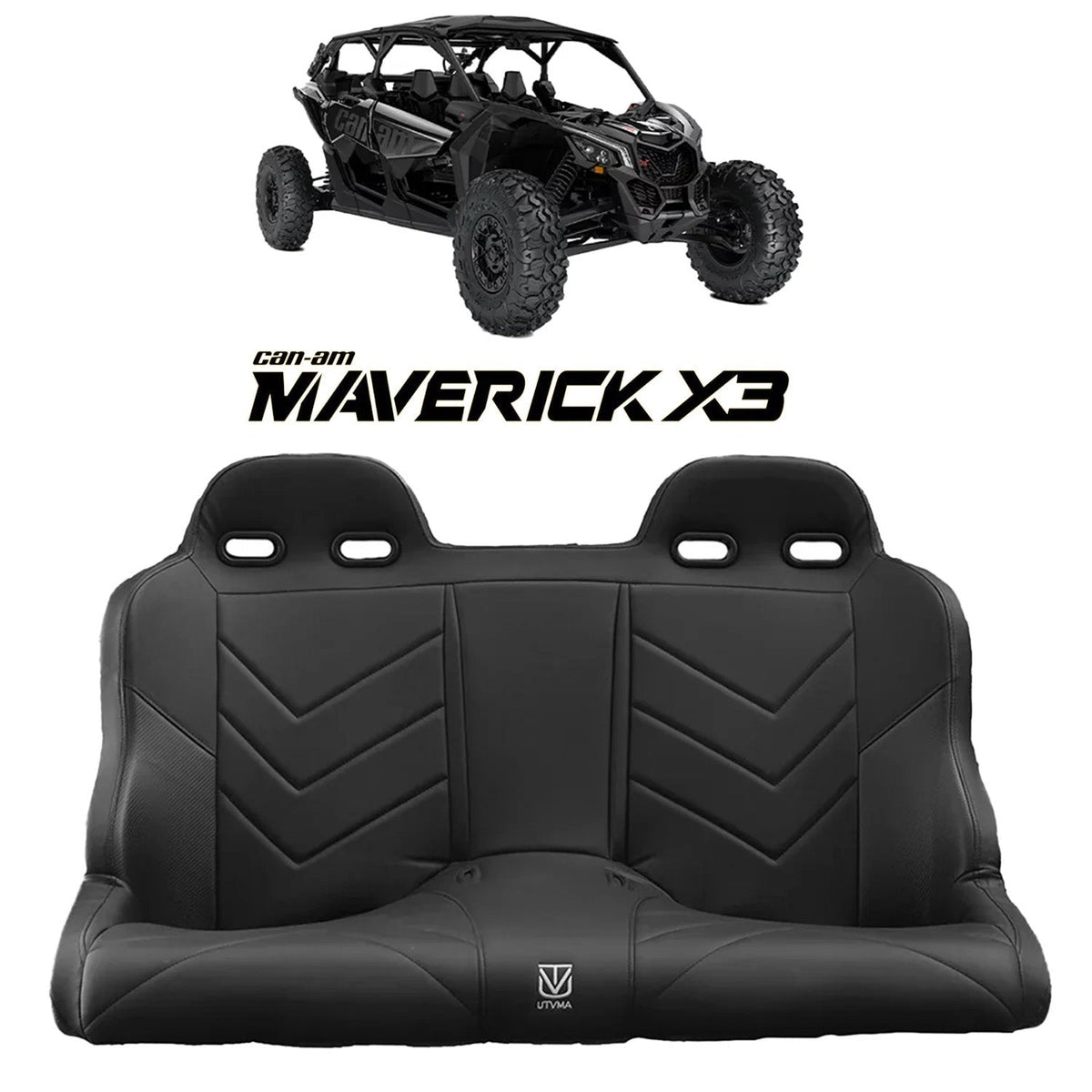Maverick X3 Rear Bench Seat W Harnesses (2017+) - Bench Seat