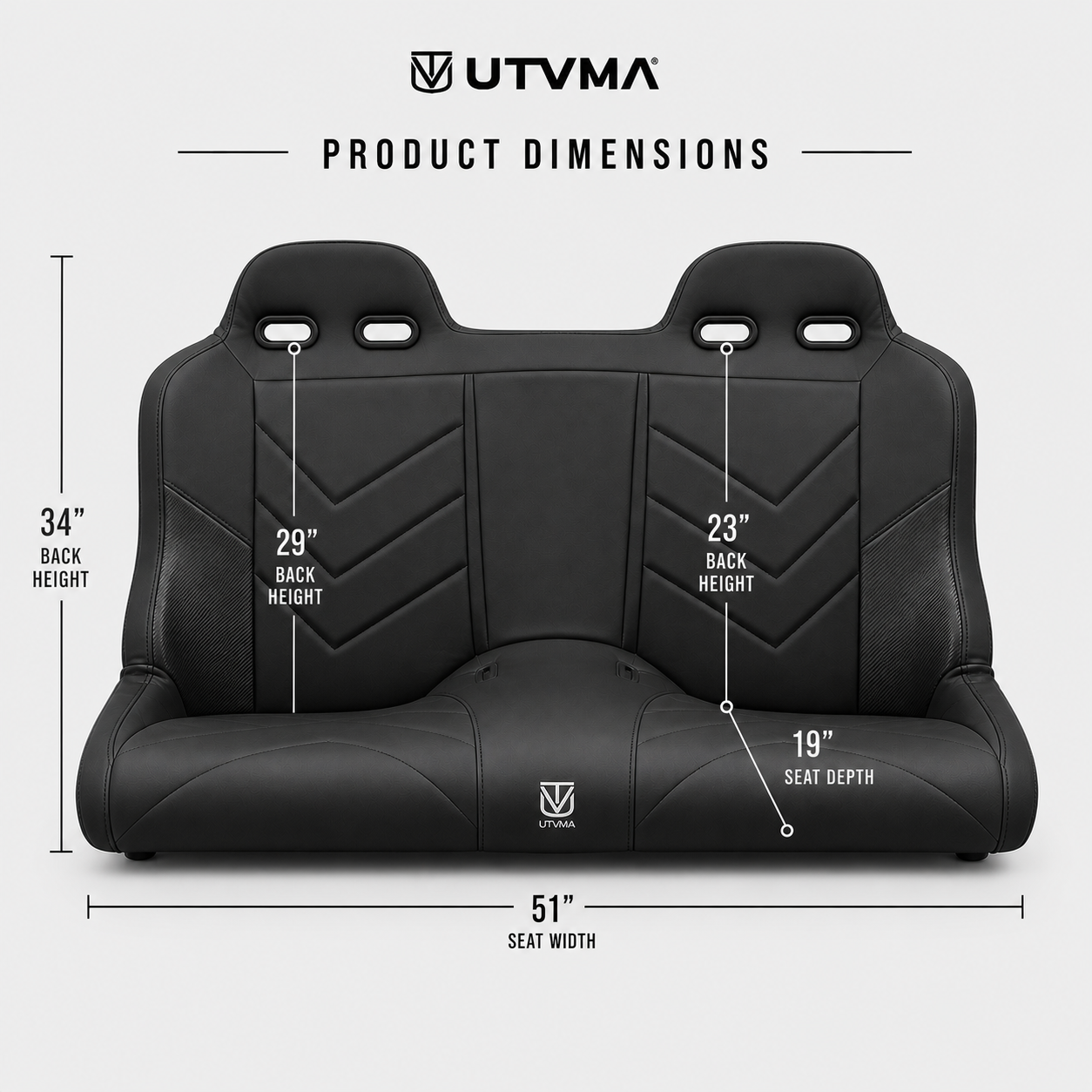 Maverick X3 Rear Bench Seat W Harnesses (2017+) - Bench Seat