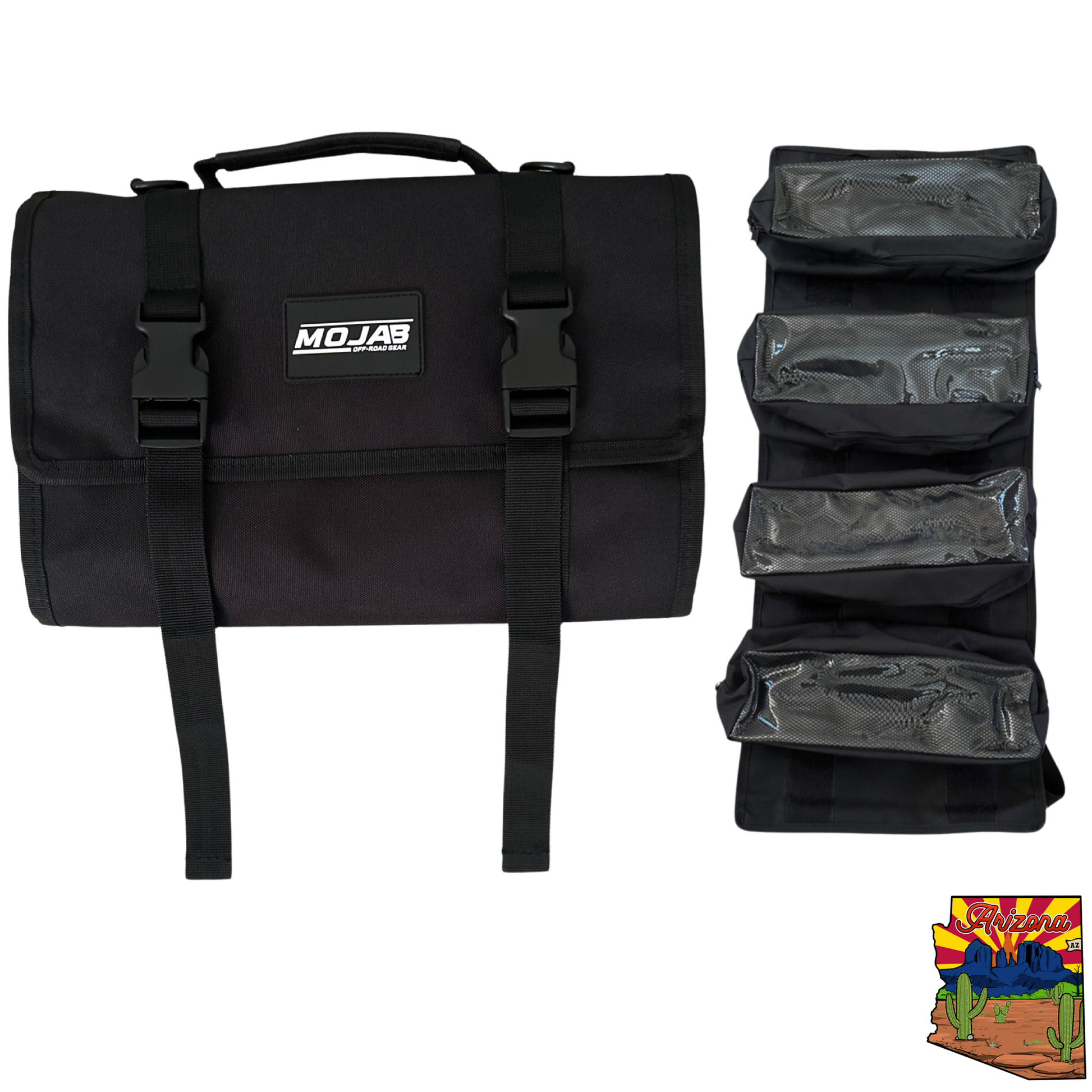 Medium Canvas Tool organizer bag with removeable pouches - Black - Trail bags