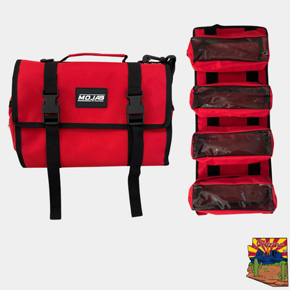 Medium Canvas Tool organizer bag with removeable pouches - Red - Trail bags
