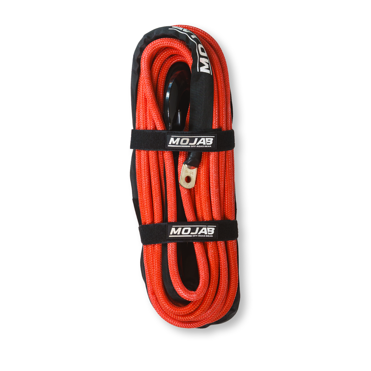 MOJAB 1/2’’ x 78’ Double Braided Winch Rope with Forged Hook - Red - Winch rope