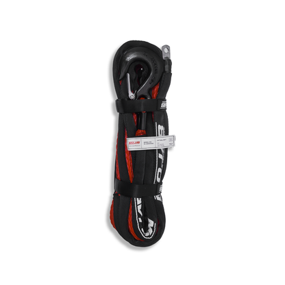 MOJAB 3/8’’ x 85’ Synthetic Winch Rope with Forged Hook - Red - Kinetic rope