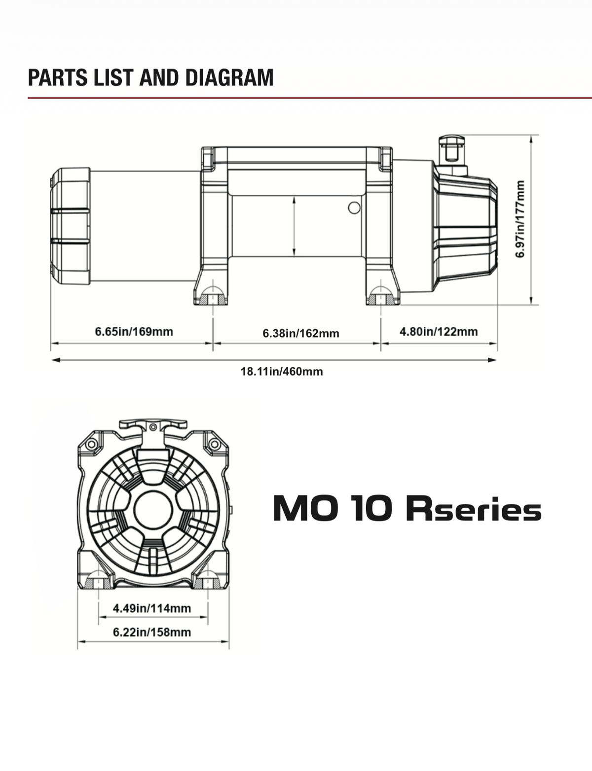 MOJAB MO10.0 R-Series 10,000 lb Off-Road Winch - Winch