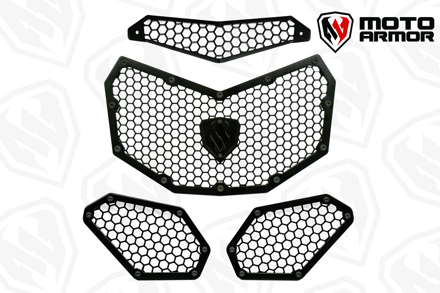 Moto Armor Maverick X3 Radiator Grill Set - Black / Black - Vehicle Parts & Accessories