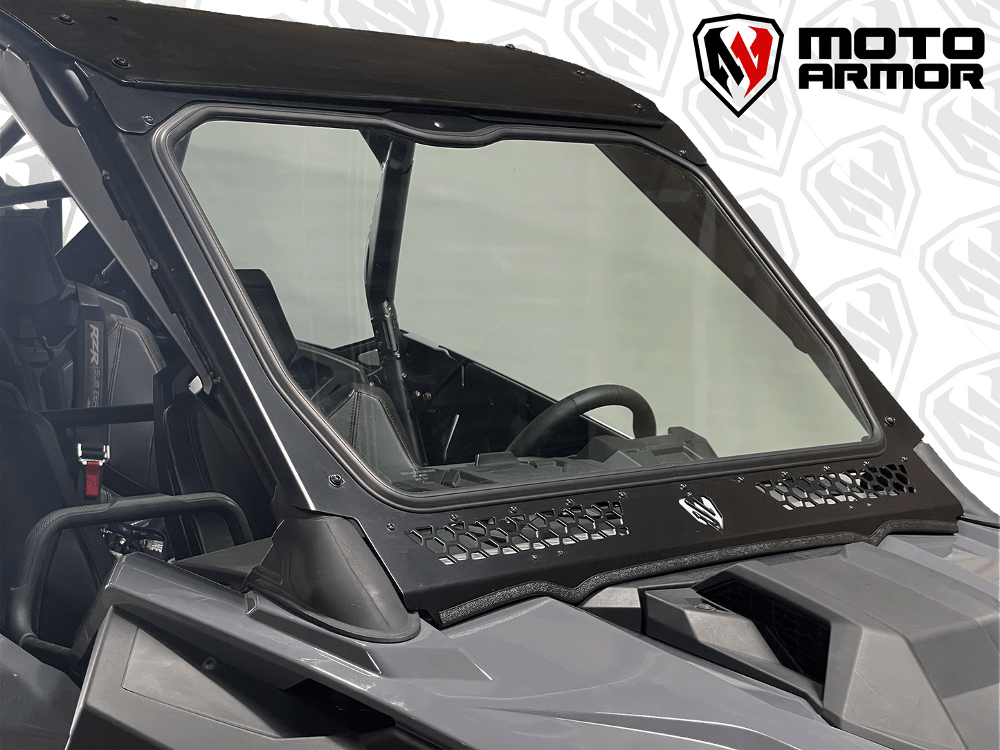 Moto Armor Pro R 4 Seat Full Glass Windshield - Glass Front Windshield