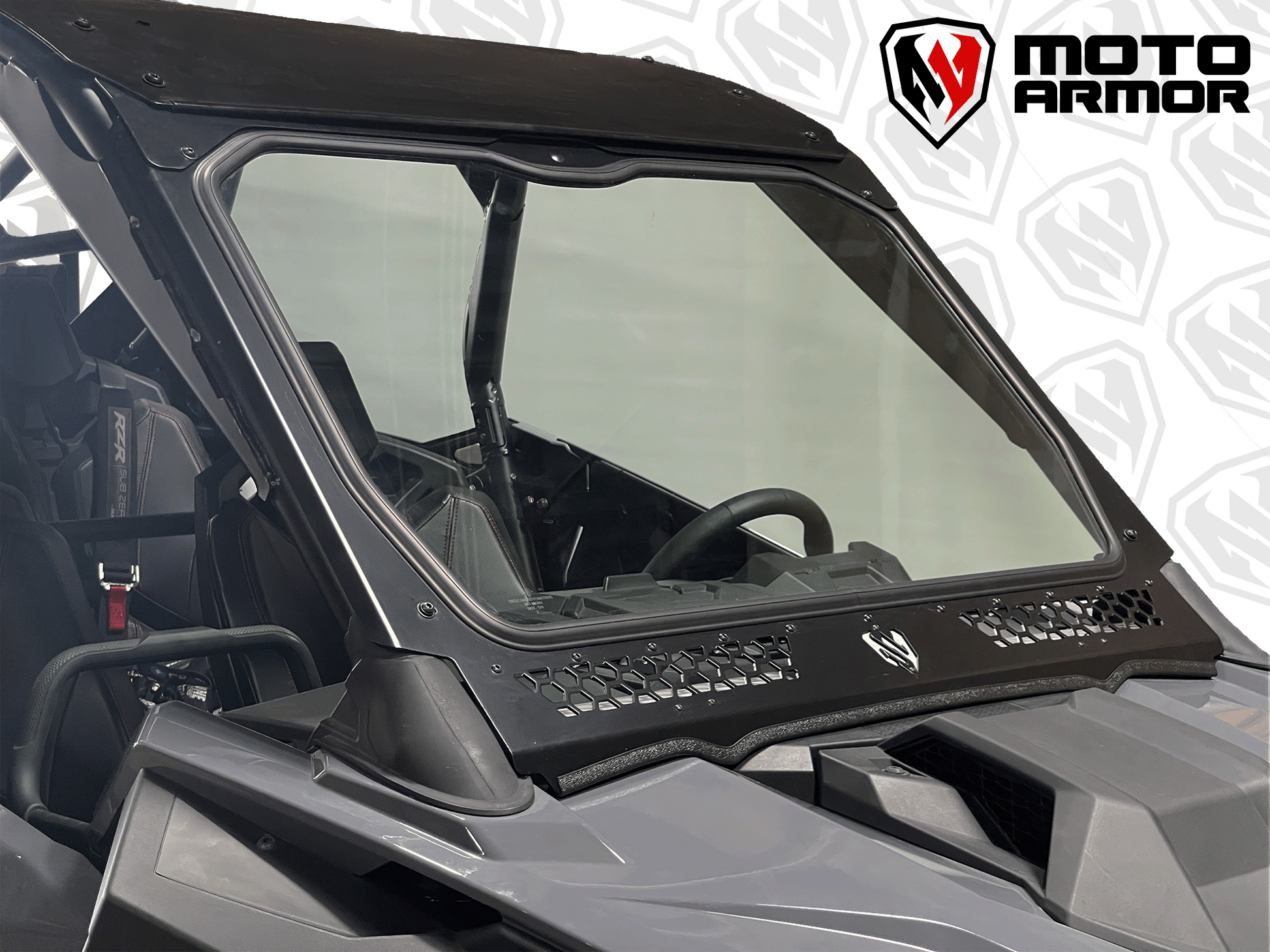 Moto Armor Pro R 4 Seat Full Glass Windshield - Glass Front Windshield