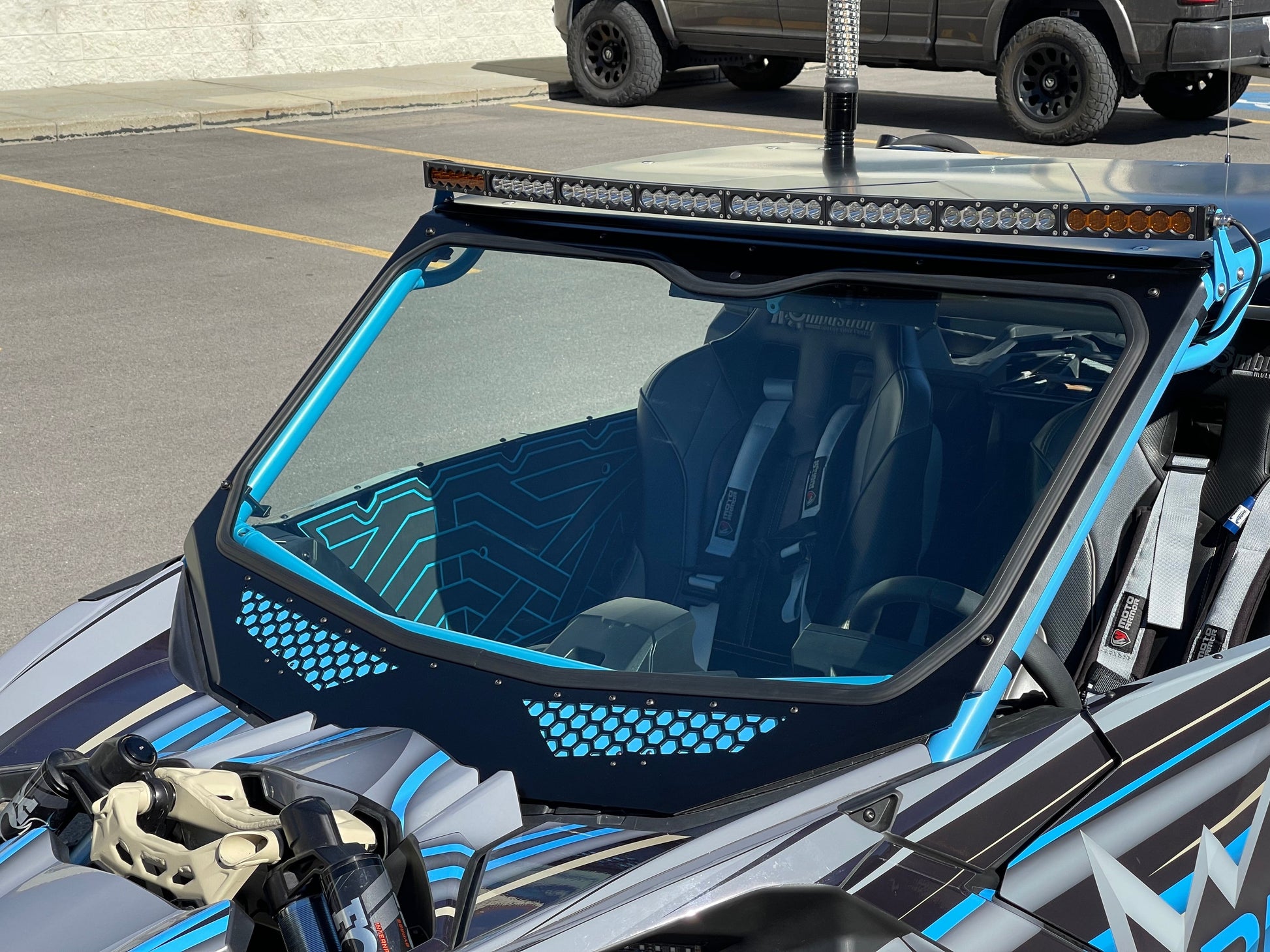 Moto Armor VOODOO X3 Full Glass Windshield - Glass Front Windshield