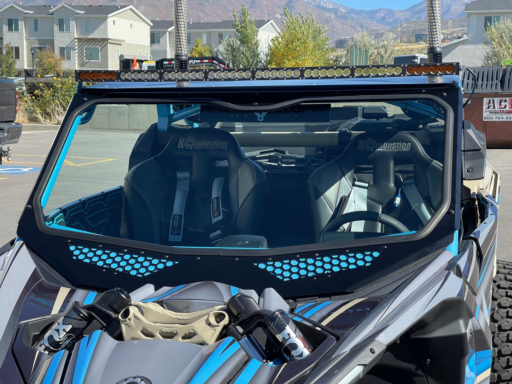 Moto Armor VOODOO X3 Full Glass Windshield - Glass Front Windshield