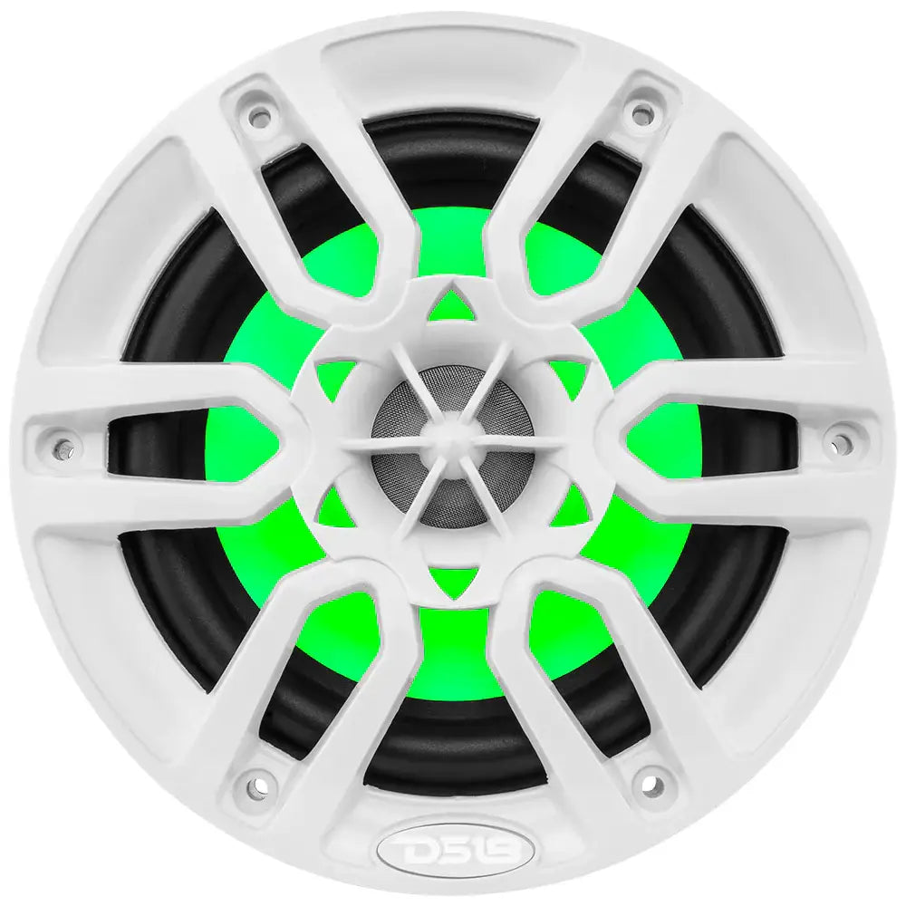 NXL 6.5’’ 2-Way Coaxial Marine Speaker With LED RGB Lights 100 Watts Rms 4-Ohm -White