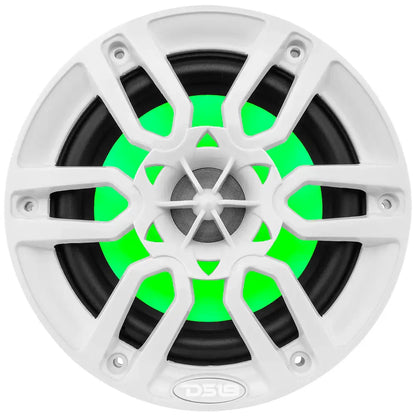 NXL 6.5’’ 2-Way Coaxial Marine Speaker With LED RGB Lights 100 Watts Rms 4-Ohm -White
