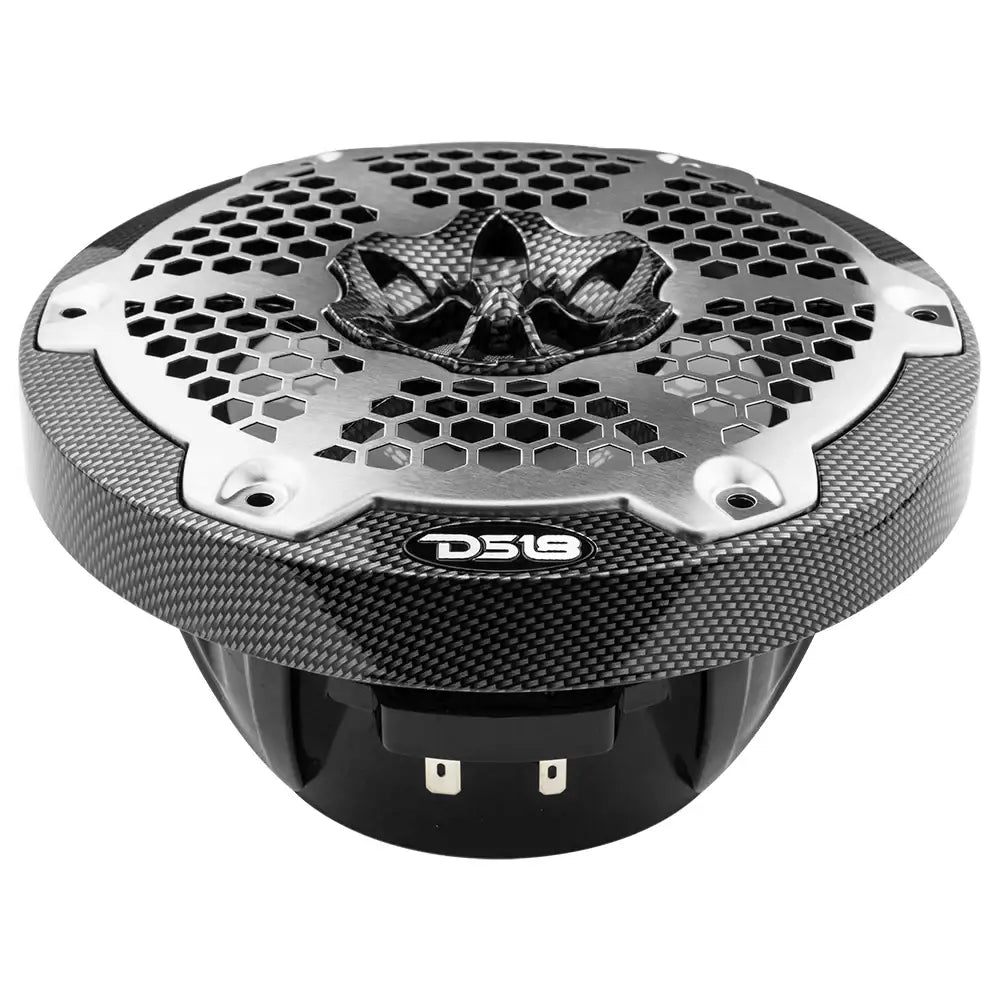 NXL 6.5’’ 2-Way Coaxial Marine Speaker With LED RGB Lights 100 Watts Rms 4-Ohm -Black Carbon Fiber