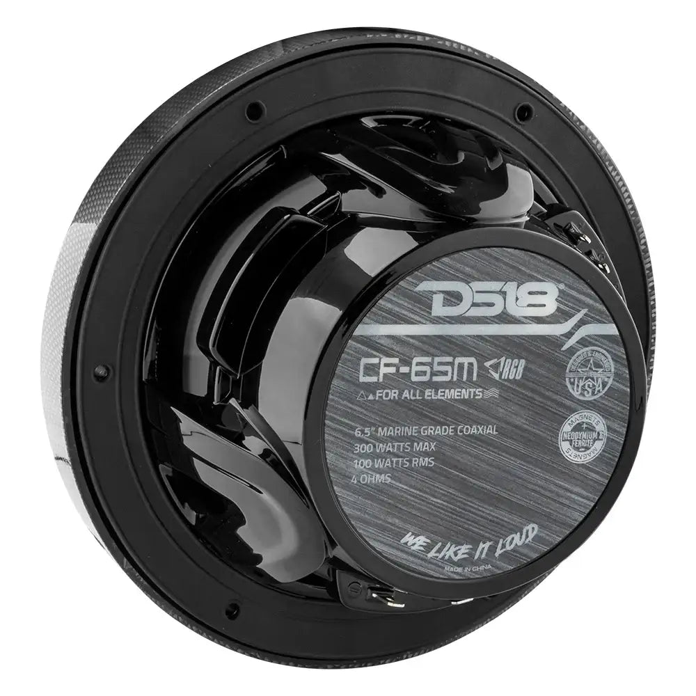 NXL 6.5’’ 2-Way Coaxial Marine Speaker With LED RGB Lights 100 Watts Rms 4-Ohm -Black Carbon Fiber