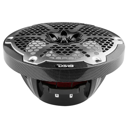 NXL 8’’ 2-Way Coaxial Marine Speaker With LED RGB Lights 125 Watts Rms 4-Ohm - Black Carbon Fiber