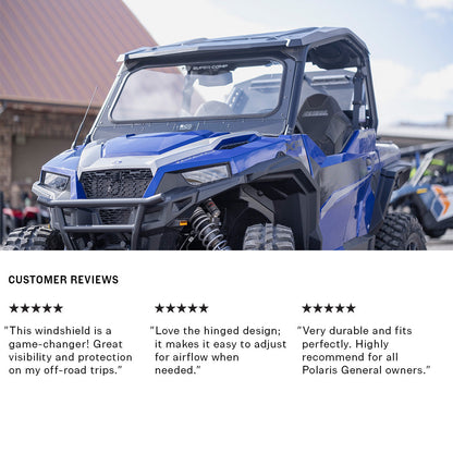Polaris General Front Windshield - Glass Front Windshield