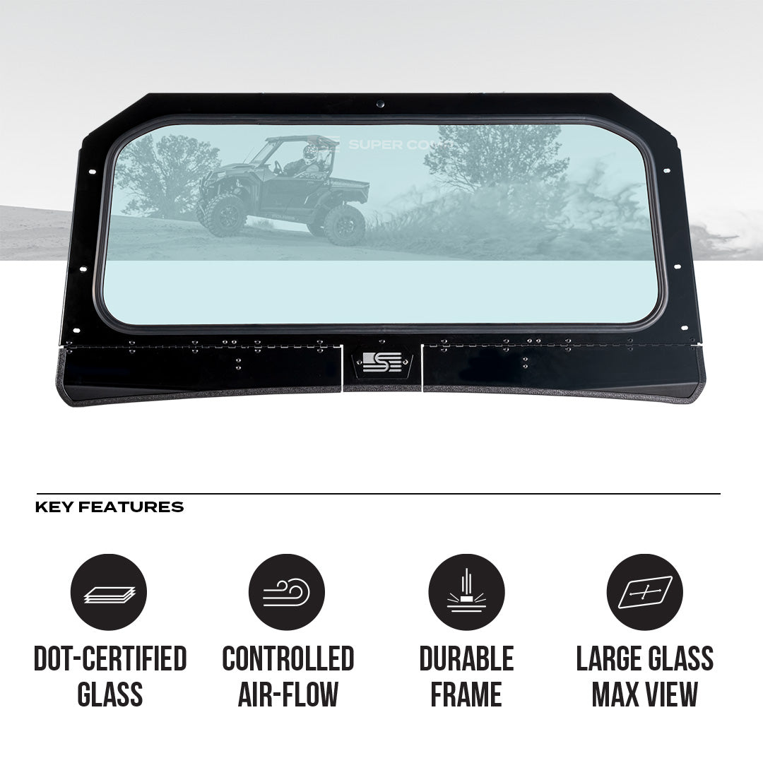 Polaris General Front Windshield - Glass Front Windshield