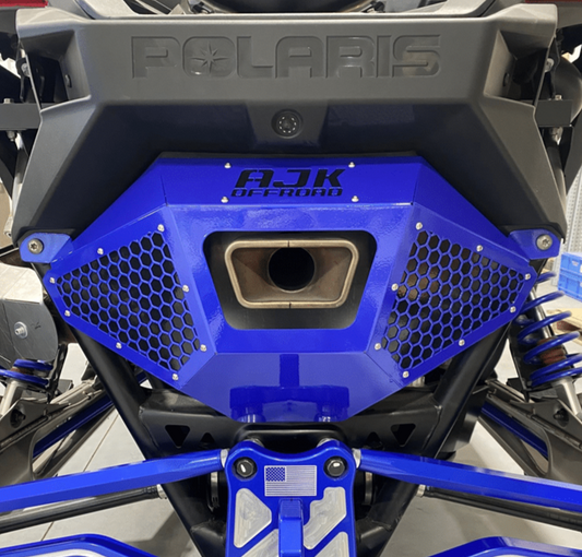 Polaris Pro R Exhaust Cover Bumper - Black / Ghost Gray Inlay - Vehicle Parts & Accessories
