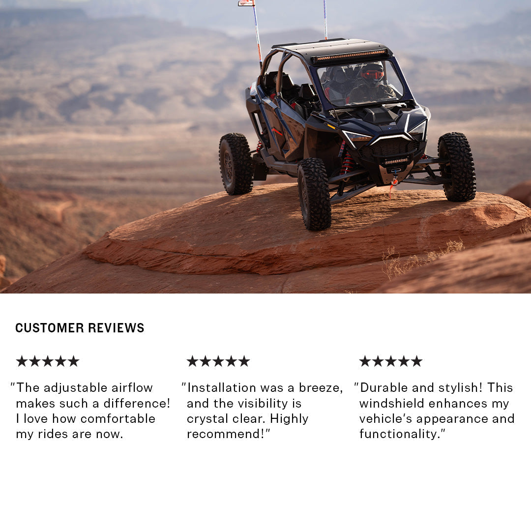 Polaris Pro R Front Windshield - Glass Front Windshield