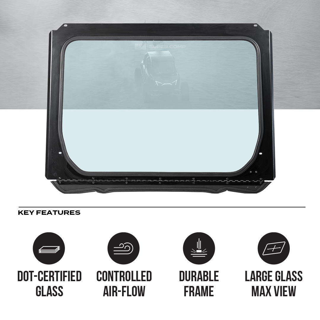 Polaris Pro R Front Windshield - Glass Front Windshield