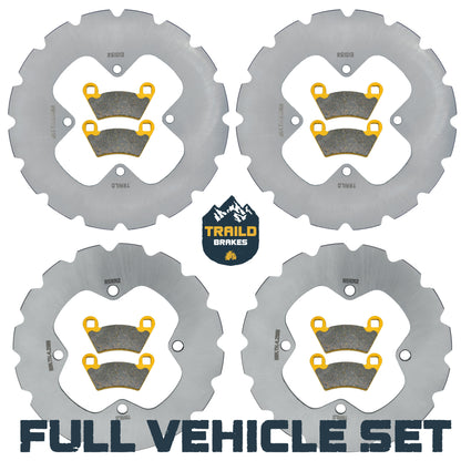 Polaris Ranger 400/500/570/700/800 Mid-Size 2006-2022 Ridge Rider Rotor and Pad Kit - Ceramic Pad & Rotor Set - Pad &