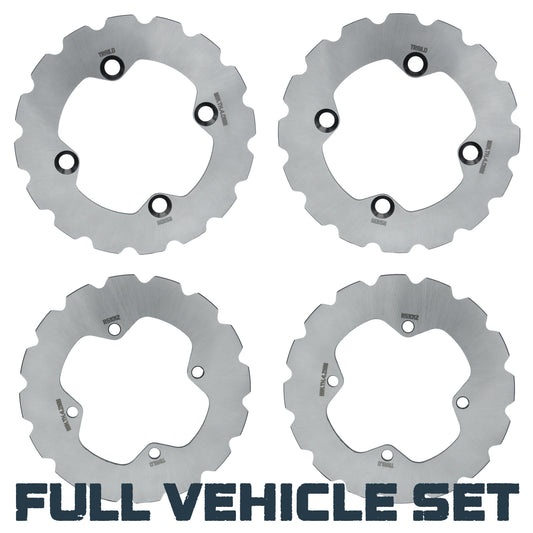 Polaris Ranger 500/700/800/900/1000 2009-2026 Ridge Rider Disc Brake Rotor Kit - Full Vehicle Set (Front & Rear)