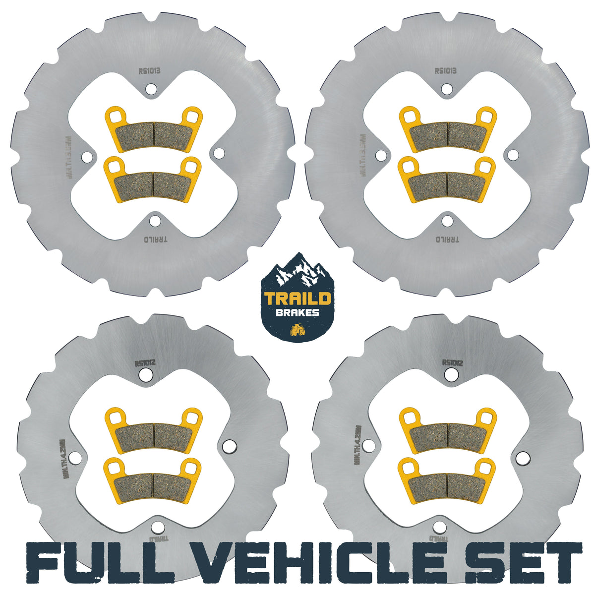 Polaris Ranger 500/SP 570 2022-2026 Ridge Rider Rotor and Pad Kit - Ceramic Pad & Rotor Set - Pad & Rotor Kit