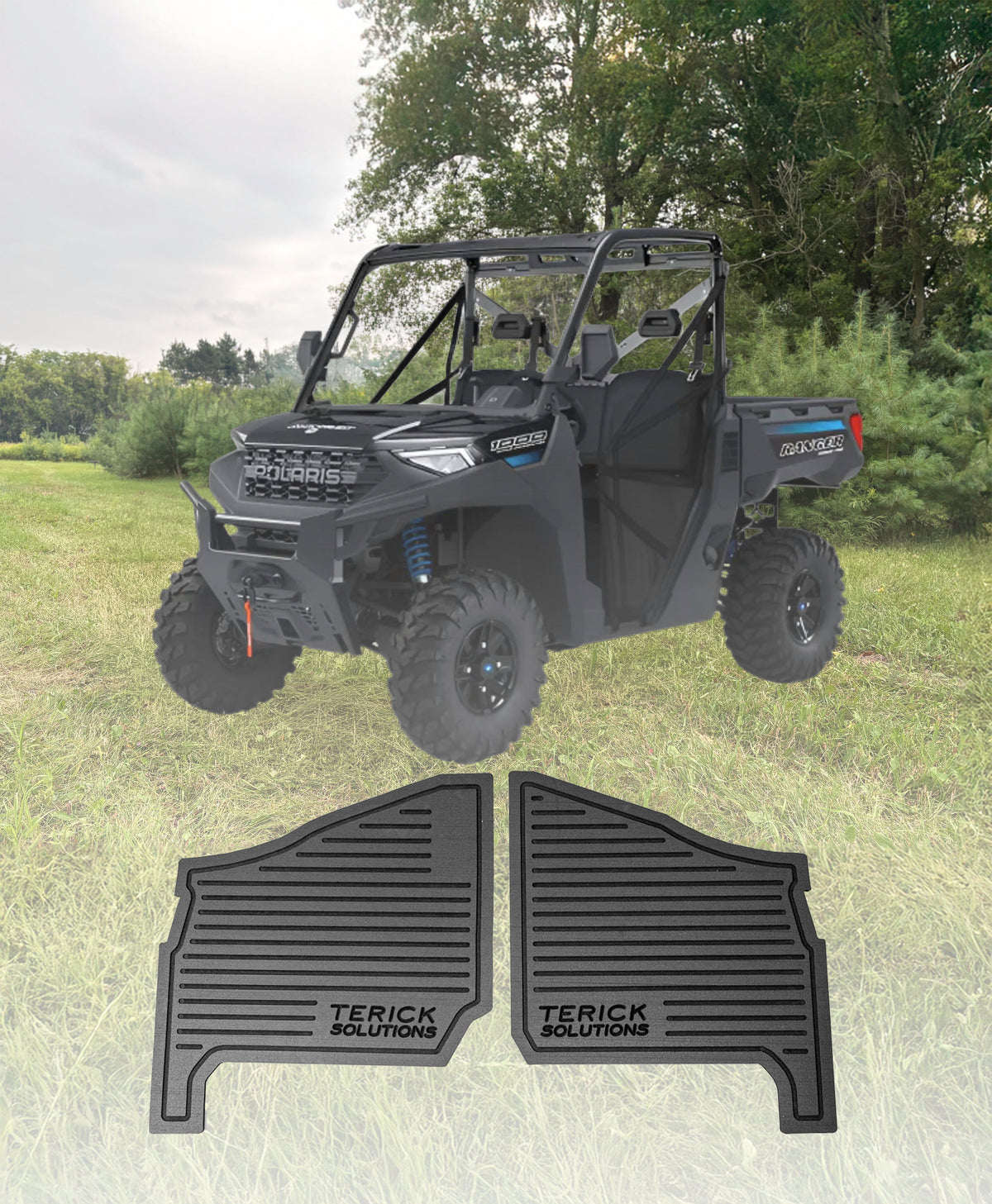 Polaris Ranger Base/EPS/Premium 1000 Rubber Floor Mats (NON XP MODELS) - UTV Rubber floor mats
