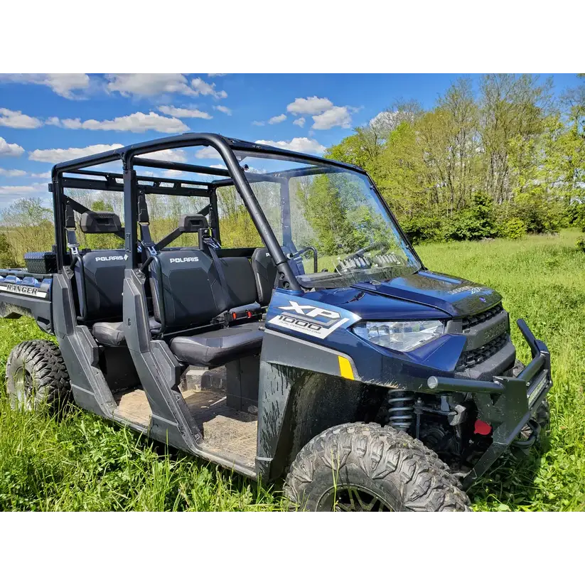 Polaris Ranger Crew 1000 -1 Pc Windshield w/Clamp Vent and Hard Coat Options