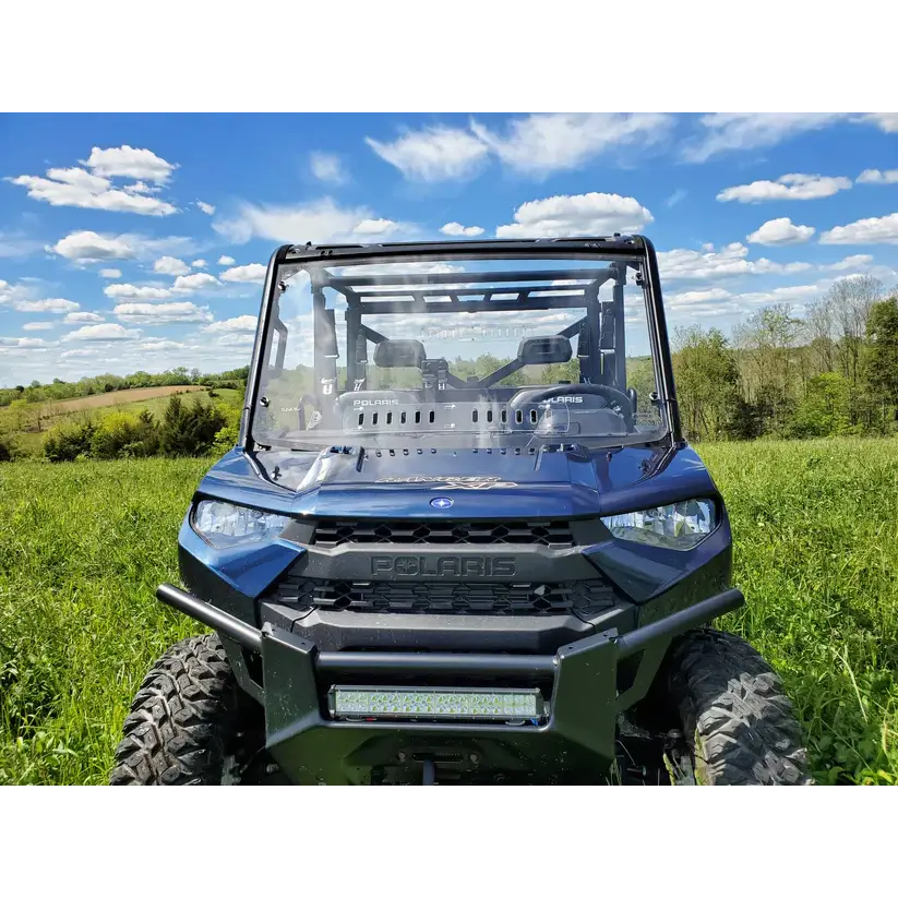Polaris Ranger Crew 1000 -1 Pc Windshield w/Clamp Vent and Hard Coat Options