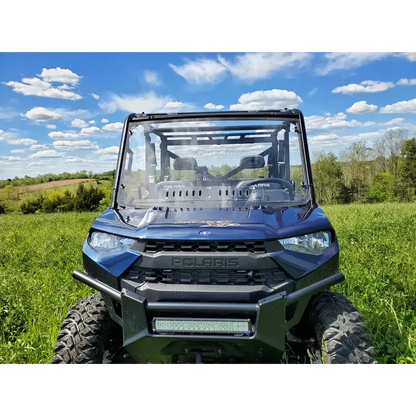 Polaris Ranger Crew 1000 -1 Pc Windshield w/Clamp Vent and Hard Coat Options