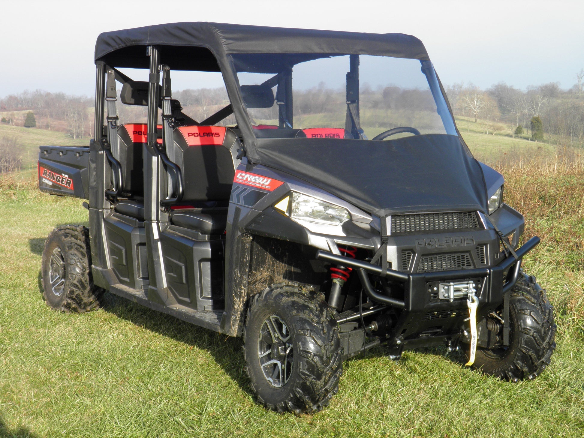 Polaris Ranger Crew 1000 - Vinyl Windshield/Top Combo - Windshield and Roof