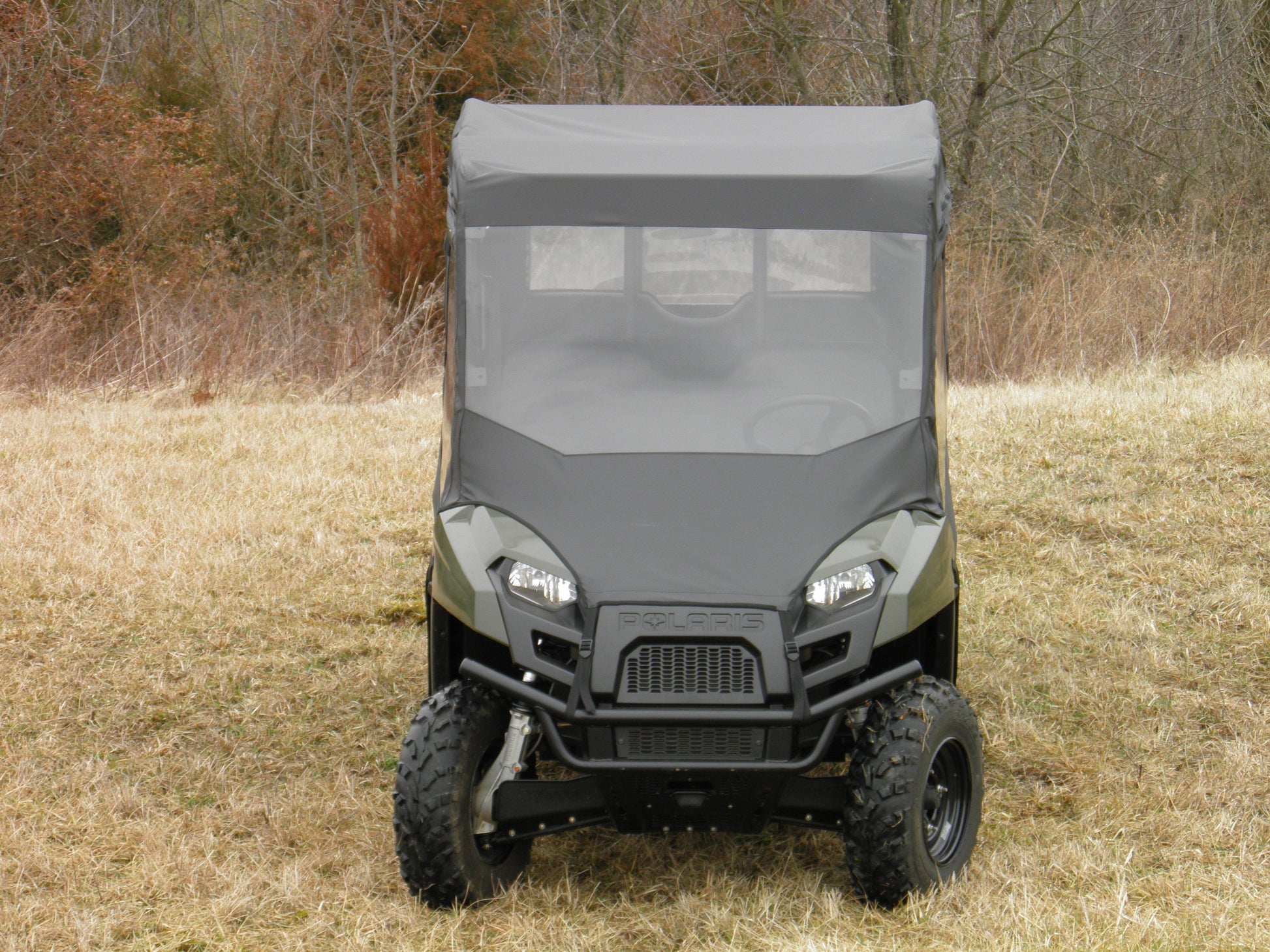 Polaris Ranger Crew 570 Mid Size - 4 Passenger - BLACK - Full Cab Enclosure with Vinyl Windshield - Full Cab Enclosure