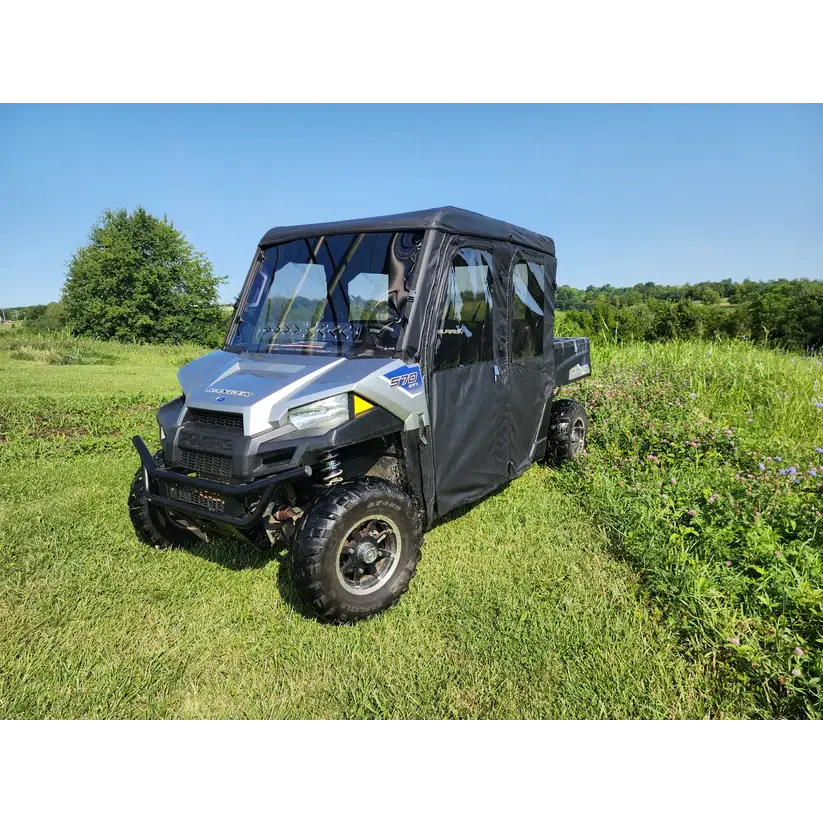 Polaris Ranger Crew 570 Mid Size - 4 Passenger - BLACK - Full Cab Enclosure for Hard Windshield