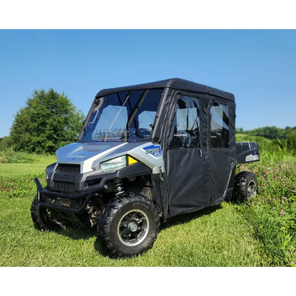 Polaris Ranger Crew 570 Mid Size - 4 Passenger - BLACK - Full Cab Enclosure for Hard Windshield