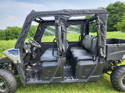 Polaris Ranger Crew 570 Mid Size - 4 Passenger - BLACK - Full Cab Enclosure for Hard Windshield - Full Cab Enclosure