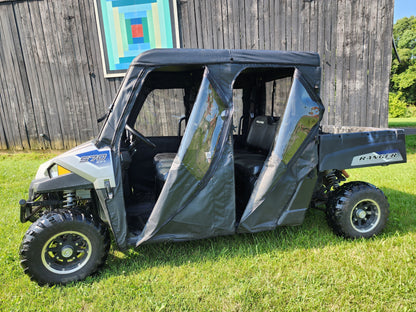 Polaris Ranger Crew 570 Mid Size - 4 Passenger - BLACK - Full Cab Enclosure for Hard Windshield - Full Cab Enclosure