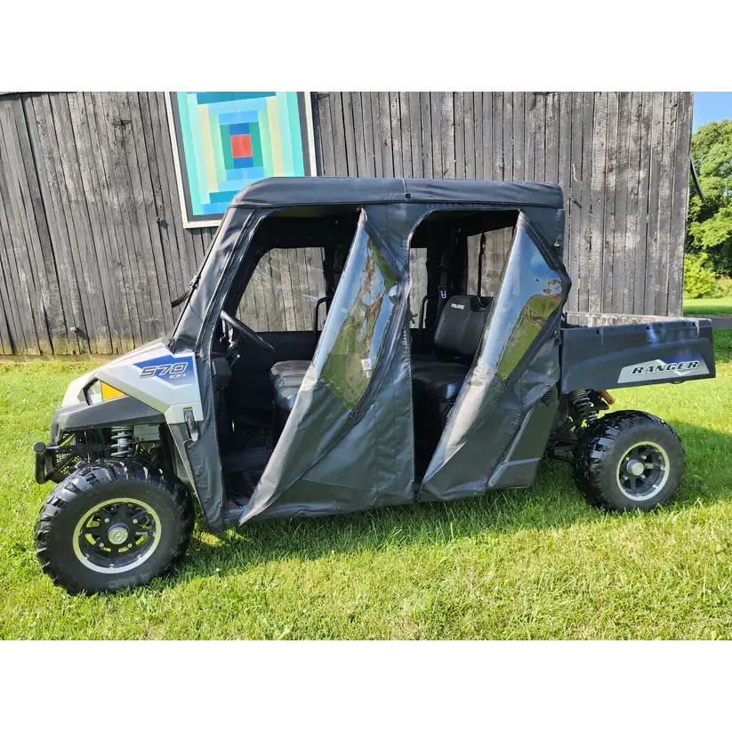 Polaris Ranger Crew 570 Mid Size - 4 Passenger - BLACK - Full Cab Enclosure for Hard Windshield