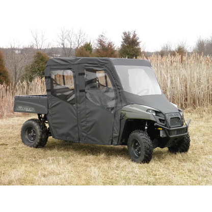 Polaris Ranger Crew 570 Mid Size - 4 Passenger - BLACK - Full Cab Enclosure with Vinyl Windshield