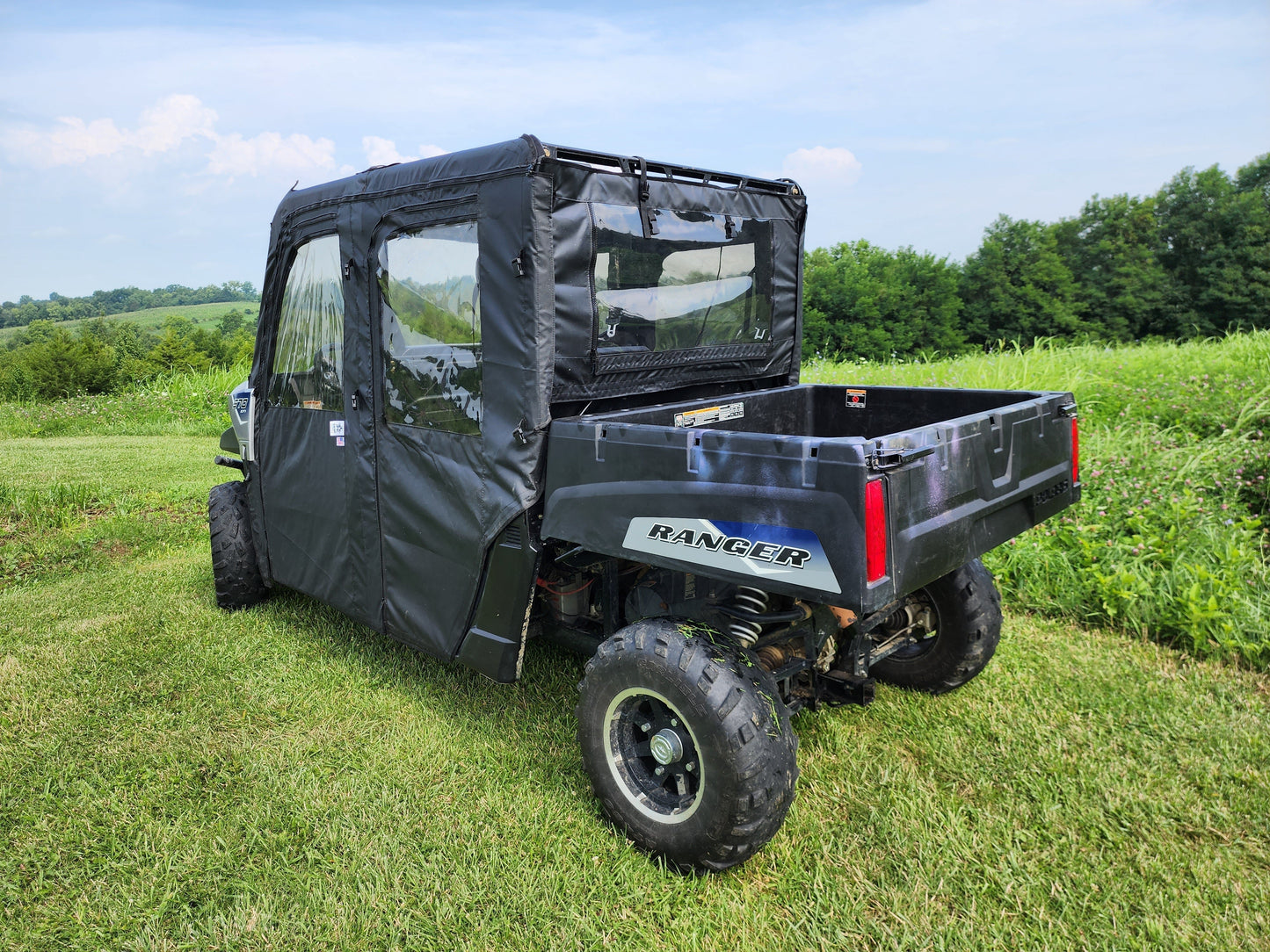 Polaris Ranger Crew 570 Mid Size - 4 Passenger - BLACK - Full Cab Enclosure for Hard Windshield - Full Cab Enclosure