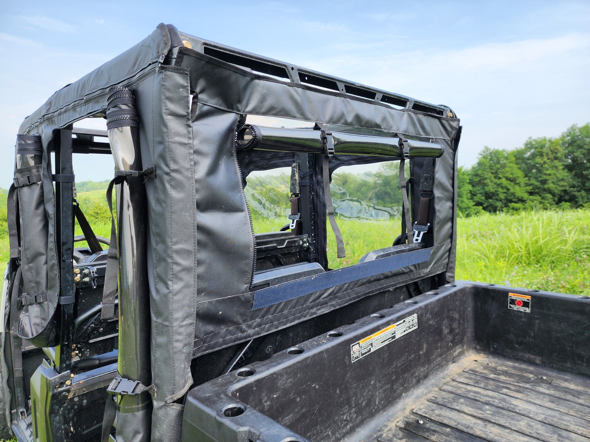 Polaris Ranger Crew 570 Mid Size - 4 Passenger - BLACK - Full Cab Enclosure for Hard Windshield - Full Cab Enclosure