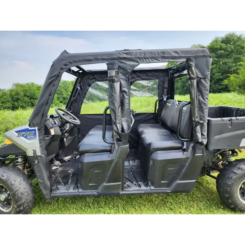 Polaris Ranger Crew 570 Mid Size - 4 Passenger - BLACK - Full Cab Enclosure for Hard Windshield