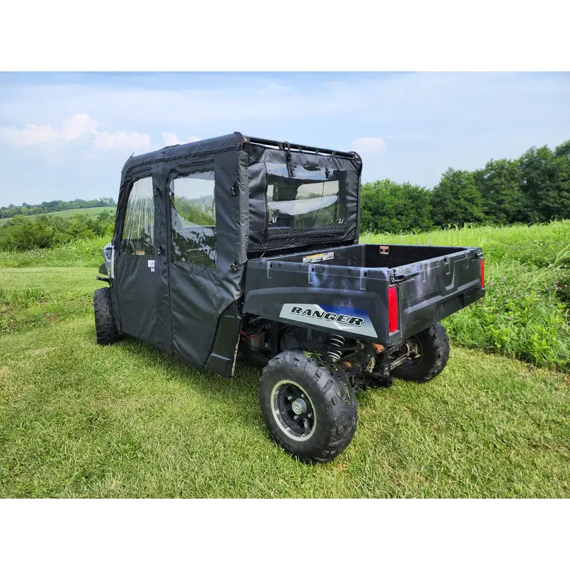 Polaris Ranger Crew 570 Mid Size - 4 Passenger - BLACK - Full Cab Enclosure for Hard Windshield