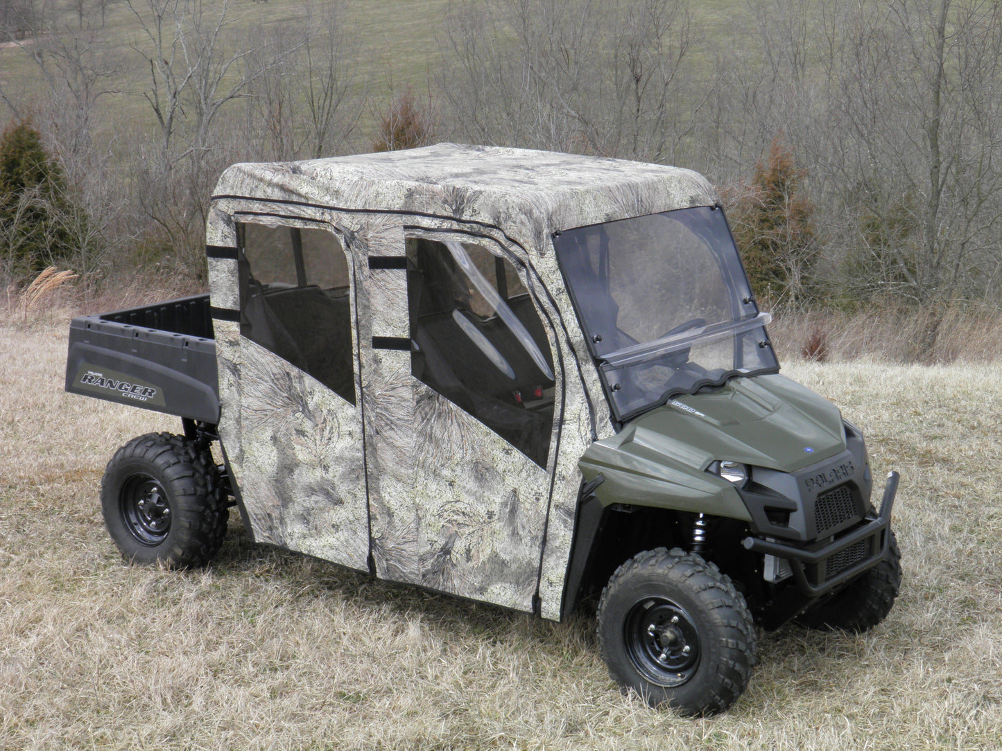 Polaris Ranger Crew 570 Mid Size - 4 Passenger - CAMO Full Cab Enclosure for Hard Windshield - Full Cab Enclosure